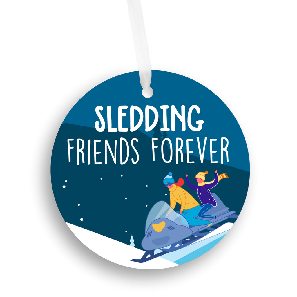 Snowmobiling Together Christmas Ornament