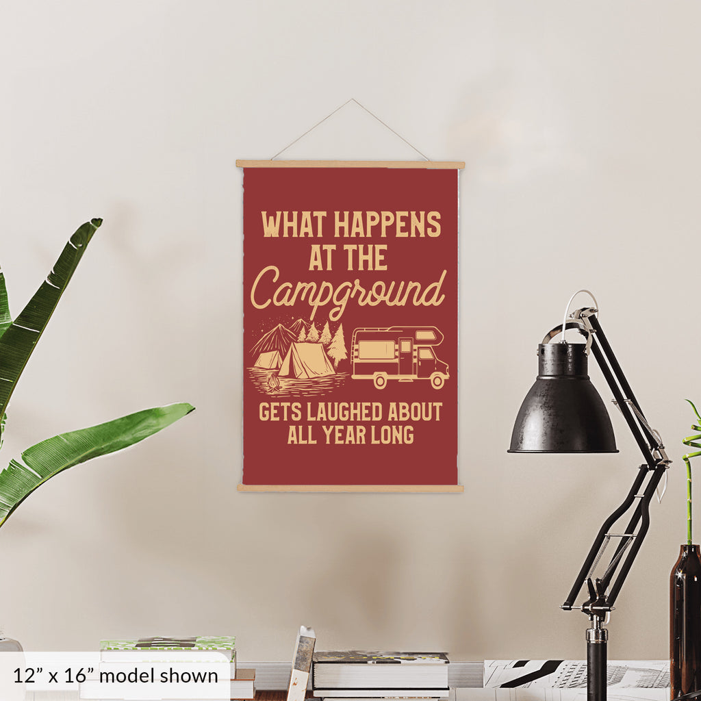 What Happens At The Campground Hanging Canvas