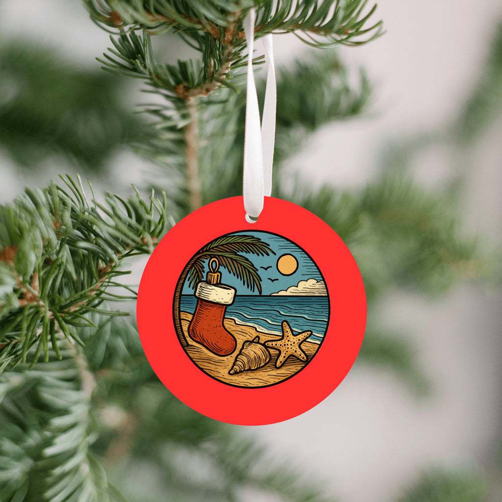 Coastal Seashell Beach Themed Christmas Ornament