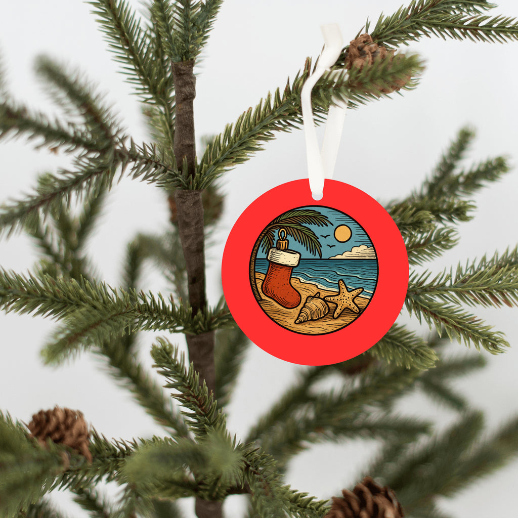 Coastal Seashell Beach Themed Christmas Ornament