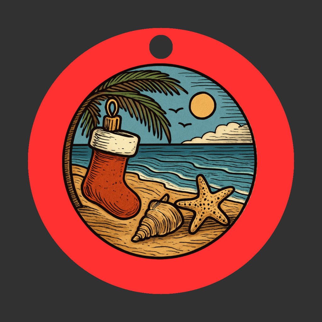 Coastal Seashell Beach Themed Christmas Ornament