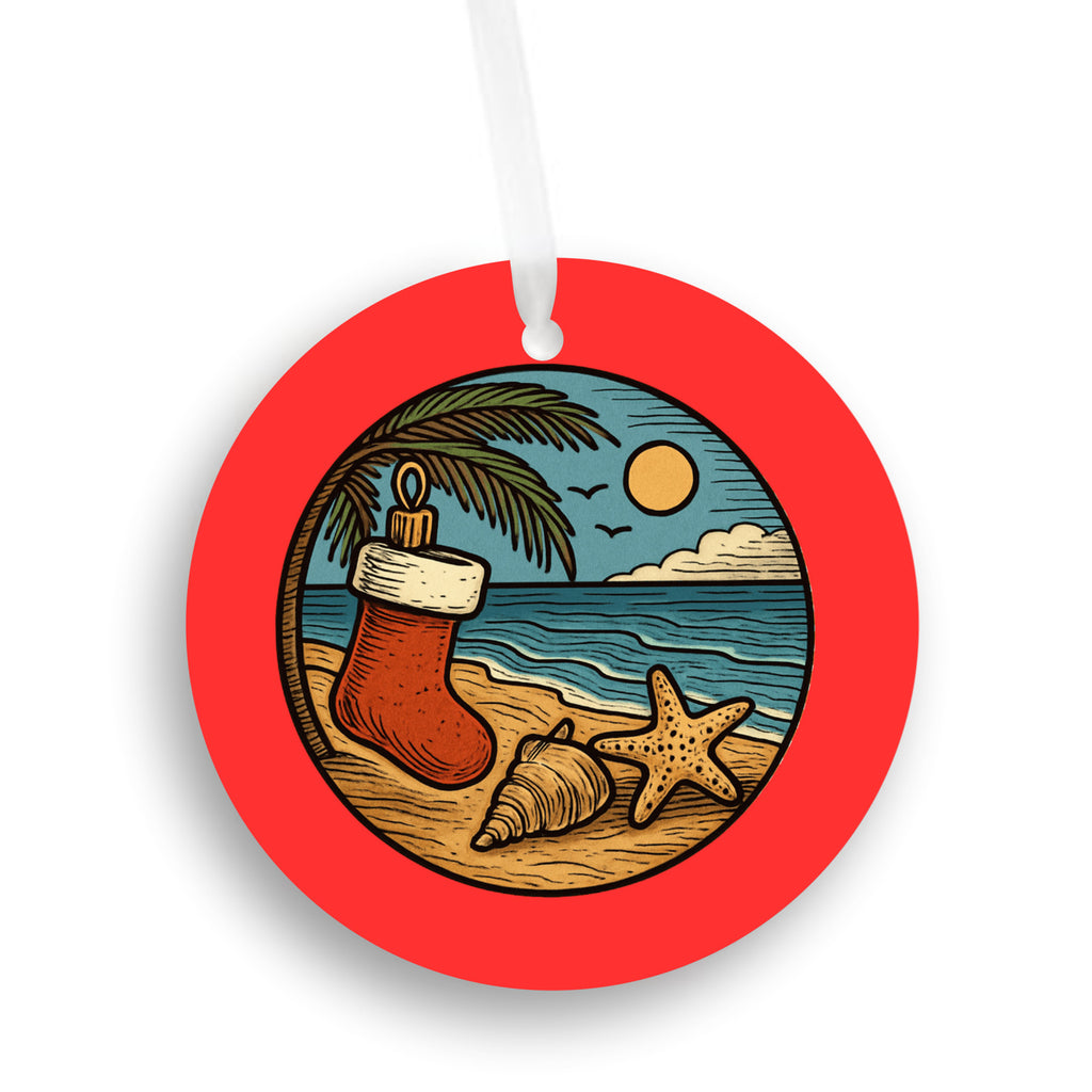 Coastal Seashell Beach Themed Christmas Ornament
