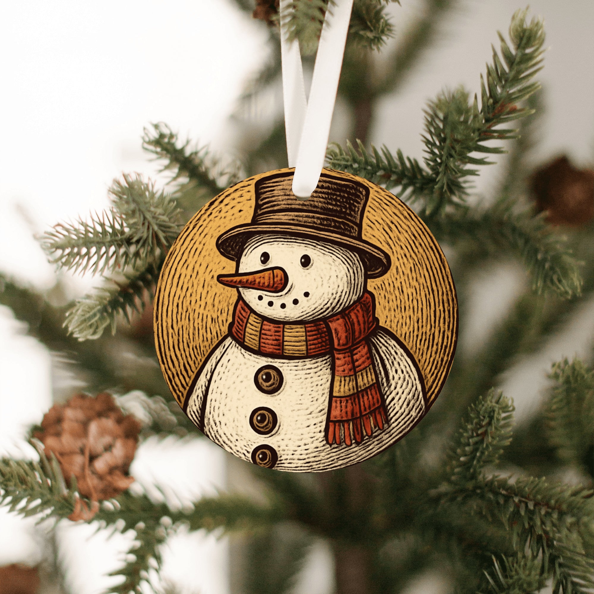 Rustic Snowman Christmas Ornament Tree decroration