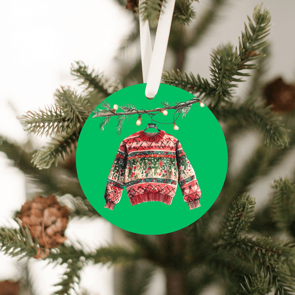 Christmas Sweater Ornament - Ugly Sweater Tree Decoration - Funny Xmas Keepsake for Family & Friends