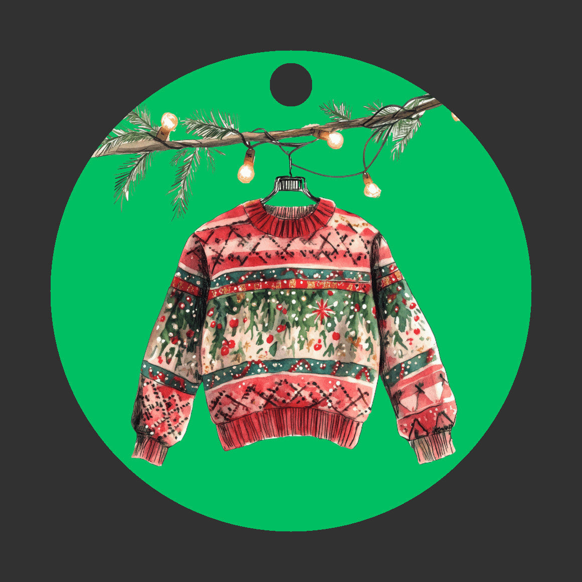 Christmas Sweater Ornament - Ugly Sweater Tree Decoration - Funny Xmas Keepsake for Family & Friends