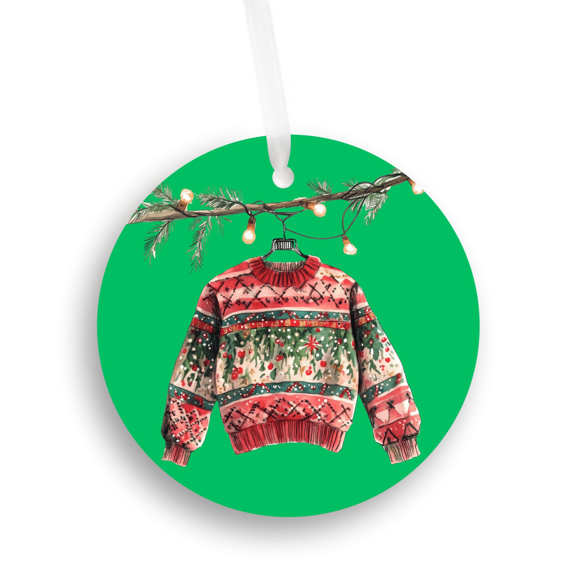 Christmas Sweater Ornament - Ugly Sweater Tree Decoration - Funny Xmas Keepsake for Family & Friends